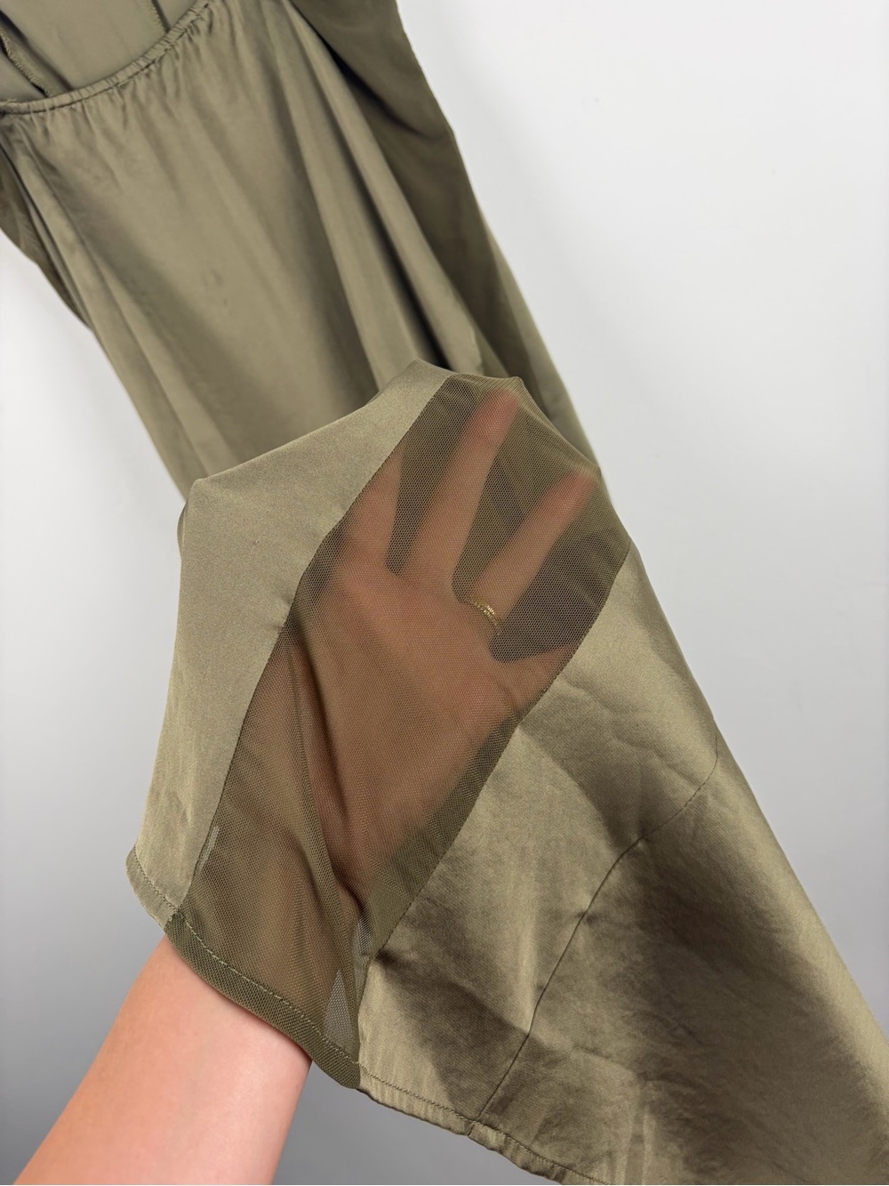 Free People City Cool Midi Slip Dress‎ Green Small - Picture 4 of 7